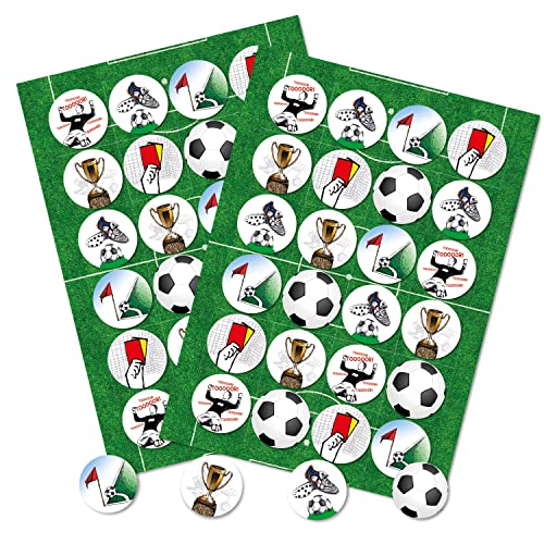 Logbuch-Verlag 48 Fußball Aufkleber Sticker Etiketten selbstklebend Fußballsticker für Kinder Europameisterschaft Geburtstag Basteln 4 cm von Logbuch-Verlag