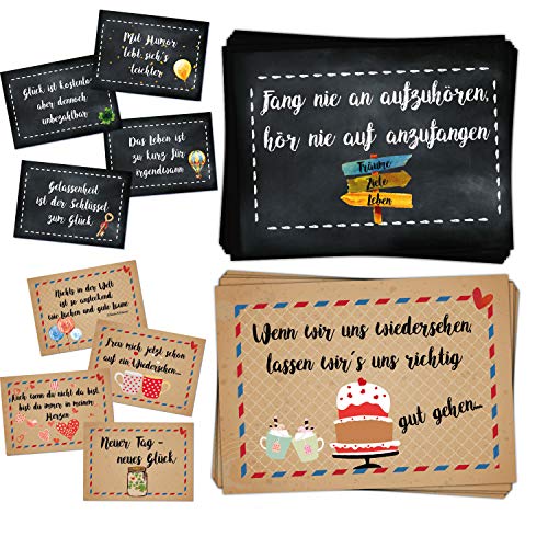 Logbuch-Verlag 50 Sprüche Aufkleber Weihnachten Etiketten 10 x 5 schwarz braun Motivationsaufkleber Sticker Geschenkaufkleber Mut Motivation von Logbuch-Verlag