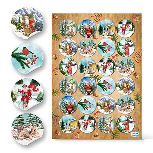 Logbuch-Verlag 96 Nikolaus Sticker Weihnachten Santa Weihnachtmann Geschenkaufkleber für Kinder & Erwachsene 4 cm von Logbuch-Verlag