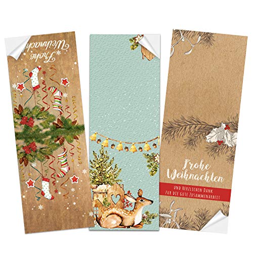 Logbuch-Verlag Banderolen Aufkleber Set Weihnachten 30 Weihnachtsaufkleber Verpackung Deko Sticker 7 x 21 cm groß von Logbuch-Verlag