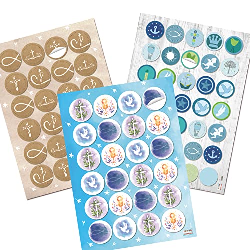 Logbuch-Verlag Sticker Set - 83 Aufkleber mit christlichen Motiven - Geschenkaufkleber Dekosticker Kommunion Taufe Firmung von Logbuch-Verlag