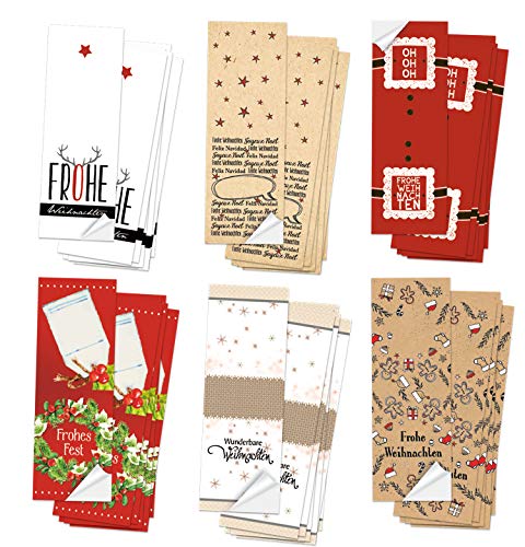 Logbuch-Verlag Weihnachtsaufkleber Set Frohe Weihnachten 5 x 14,8 cm - 60 bunte Aufkleber zum Papiertüten & Weihnachtstüten verschließen von Logbuch-Verlag