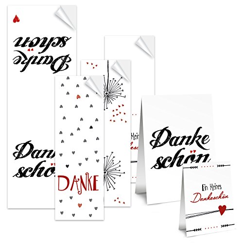 Logbuch-Verlag 4 x 10 Geschenkaufkleber Set Dankeschön Aufkleber Pusteblumen Sticker Banderolen als Verzierung für Geschenke von Logbuch-Verlag