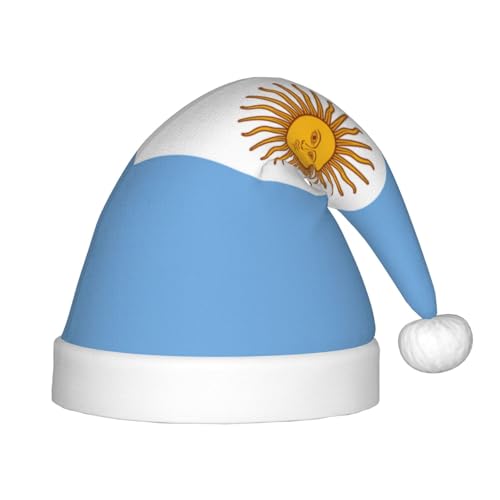 Logdgnk Argentinische Flagge, Outdoor-Weihnachtszubehör, Unisex, Weihnachtsmannmützen zum Basteln, Partys und Weihnachtsmannmützen von Logdgnk