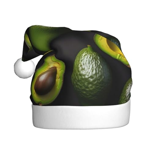 Logdgnk Avocado-Obstmuster-Druck, festliche Elfenmütze, Weihnachtsmütze, Beanie, Damen, Erwachsene, Urlaub, Weihnachtsmann-Kostüm, 40 cm von Logdgnk