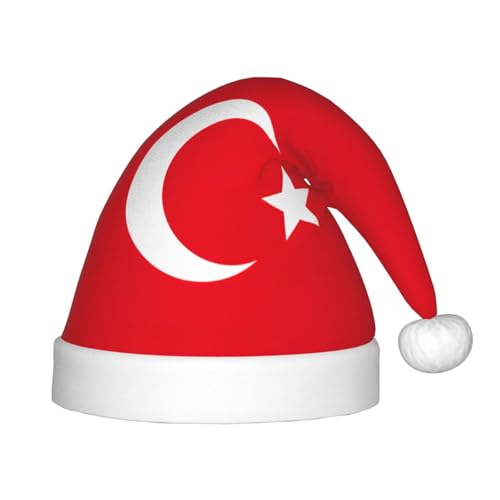 Logdgnk Flagge der Türkei, Outdoor-Weihnachtszubehör für Unisex, Weihnachtsmannmützen zum Basteln, Partys und Weihnachtsmannmützen von Logdgnk