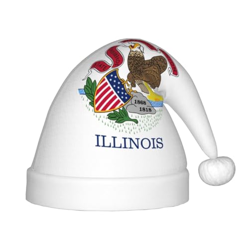 Logdgnk Illinois State Flag Print Outdoor Xmas Accessory For Unisex Santa Hats For Crafts,Parties And Santa Beanie von Logdgnk