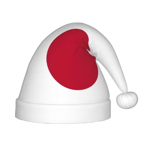 Logdgnk Japanische Flagge, Outdoor-Weihnachtszubehör, Unisex, Weihnachtsmannmützen zum Basteln, Partys und Weihnachtsmannmütze von Logdgnk