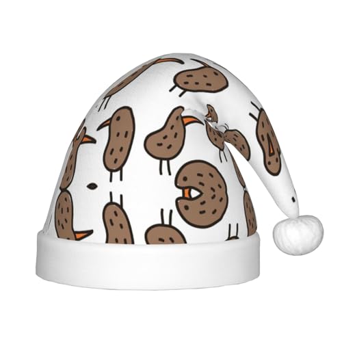 Logdgnk Kiwi Birds niedlicher Druck, Outdoor-Weihnachtszubehör für Unisex, Weihnachtsmannmützen zum Basteln, Partys und Weihnachtsmann-Mütze von Logdgnk