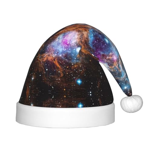 Logdgnk Universe Galaxy Weltraum-Druck, Outdoor-Weihnachtszubehör für Unisex, Weihnachtsmannmützen zum Basteln, Partys und Weihnachtsmann-Mütze von Logdgnk