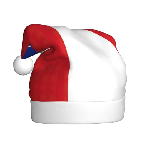 Logdgnk Weihnachtsmütze, Motiv: Flagge von Chile, Weihnachtsmann-Kostüm, für Damen und Erwachsene, Weihnachtsmann-Kostüm, 40 cm von Logdgnk