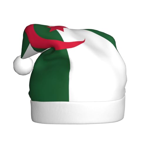 Logdgnk Weihnachtsmütze mit Algerien-Flagge und Weihnachtsmann-Motiv, Weihnachtsmann-Kostüm, für Damen und Erwachsene, 40 cm von Logdgnk