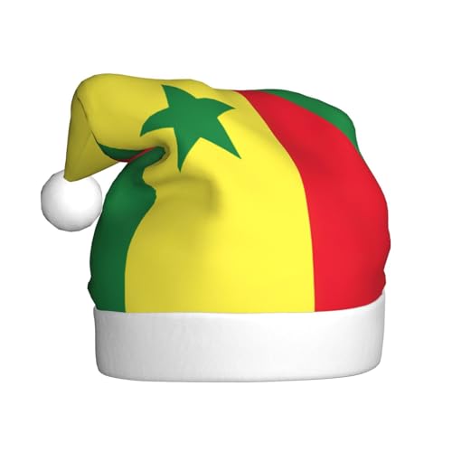 Logdgnk Weihnachtsmütze mit Flagge von Senegal, bedruckt, festliche Elfenmütze, Beanie, Damen, Erwachsene, Urlaub, Weihnachtsmann-Kostüm, 40 cm von Logdgnk