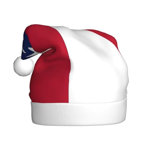 Logdgnk Weihnachtsmütze mit Texas-Staatsflaggen-Druck, festliche Elfenmütze, Beanie, Damen, Erwachsene, Urlaub, Weihnachtsmann-Kostüm, 40 cm von Logdgnk