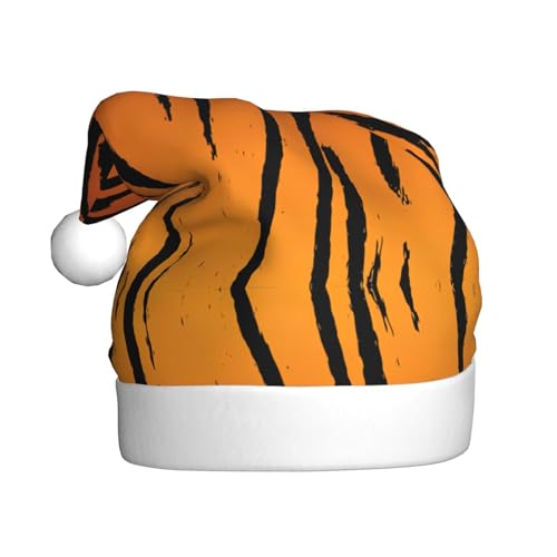 Logdgnk Weihnachtsmütze mit Tigerstreifen-Druck, festliche Elfenmütze, Beanie, Damen, Erwachsene, Urlaub, Weihnachtsmann-Kostüm, 40 cm von Logdgnk