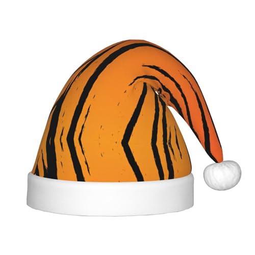 Logdgnk Weihnachtsmütze mit Tigerstreifen-Druck, unisex, Weihnachtsmannmützen zum Basteln, Partys und Weihnachtsmann-Mütze von Logdgnk