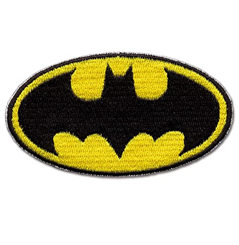 Logoshirt®️ DC I Batman I Logo I Patch I Aufnäher I zum Aufbügeln I Bügelflicken I Applikation Kleidung I 8x4,5 cm I bestickt I rot I Lizenziertes Originaldesign von Logoshirt