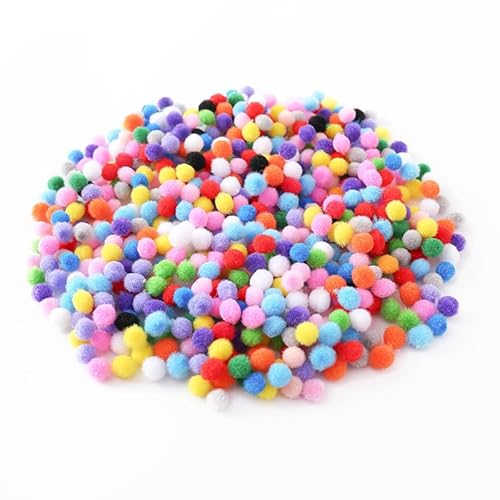 Lohill 2000 Stück Pompons 10mm Bunte Pompom Flauschigen Plüsch set Bälle Kunst Bommel, Pompoms zum Basteln, Bunte Pompom, Pom Pom bälle Flauschigen Plüsch Bälle für Lustige DIY Kreative Handwerk von Lohill