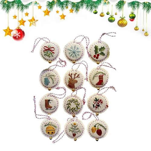 Weihnachts-Stickset, Kreuzstich-Set, Sticksets für Erwachsene mit Nadeln, Stoff und Stickrahmen und Werkzeugen, für Erwachsene, Kinder, Anfänger, DIY-Dekoration, Wohnraum (mehrfarbig) von Lohoom