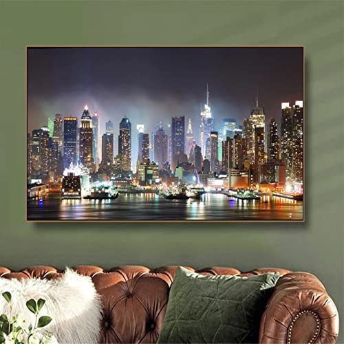 5D Diamant Painting Nach Zahlen Kits, Round Drill New York City 50x80cm Diamond Painting Bilder Vollbohrer Kristall Strass Stickerei Mosaik Gemälde für Erwachsene Anfänger für Wall Decoration Geschenk von Lojinny