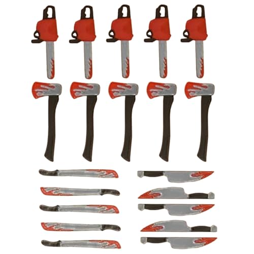 Lokaquk Kettensägen-Cupcake-Picks | Einfach Einzusetzende Horror Bloody Knives Picks | Perfekte Größe Für Halloween-Essenspieße, Blutige Essensspieße, Gruselige Essensspieße Für Halloween, 6,6–7,6 Cm von Lokaquk