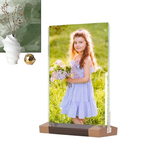 Wooden Picture Frame, Double-sided Photo Frame, Desktop Photo Holder, Clear Picture Frame, Wooden Photo Frame Set, Display Frame For Shelf, Cabinet Photo Holder, Frame For Desktop Display, Photo Displ von Lokaquk