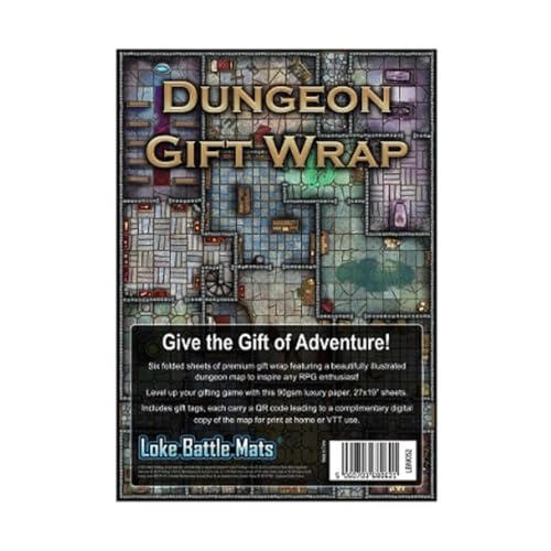 Loke Battle Mats | Dungeon Gift wrap (Pack of 6 Sheets with Tags) von Loke BattleMats