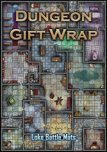 Loke Battle Mats | Dungeon Gift wrap (Pack of 6 Sheets with Tags) von Loke Battlemats