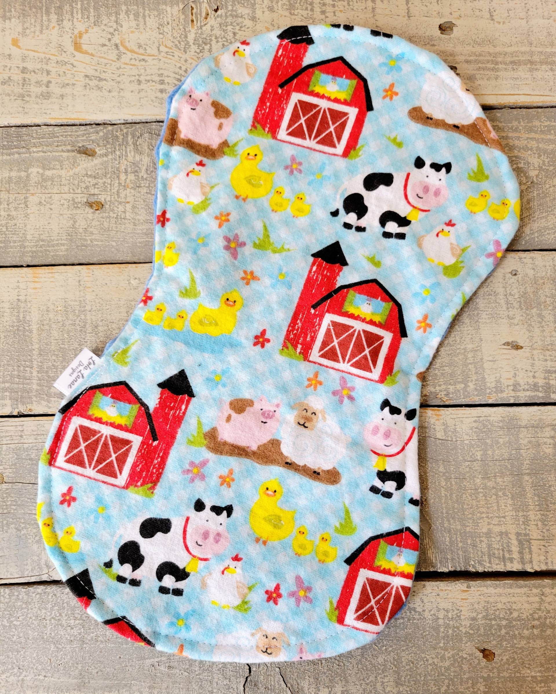 Bauernhof Tiere Leinen Baumwolle Und Minky Baby Tuch Weicher Burp Rag Western Junge Mädchen Shower Geschenk Southwest Kuh Schwein Huhn Ente von LolaLanaeDesignsCo