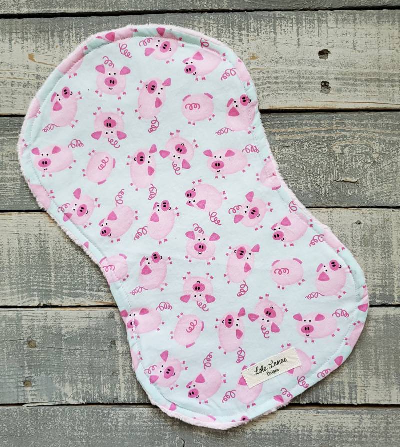 Blau Rosa Ferkel Baumwolle Und Minky Baby Burp Tuch Weicher Rag Kaktus Western Boho Junge Mädchen Shower Geschenk Südwest Schwein Farm von LolaLanaeDesignsCo