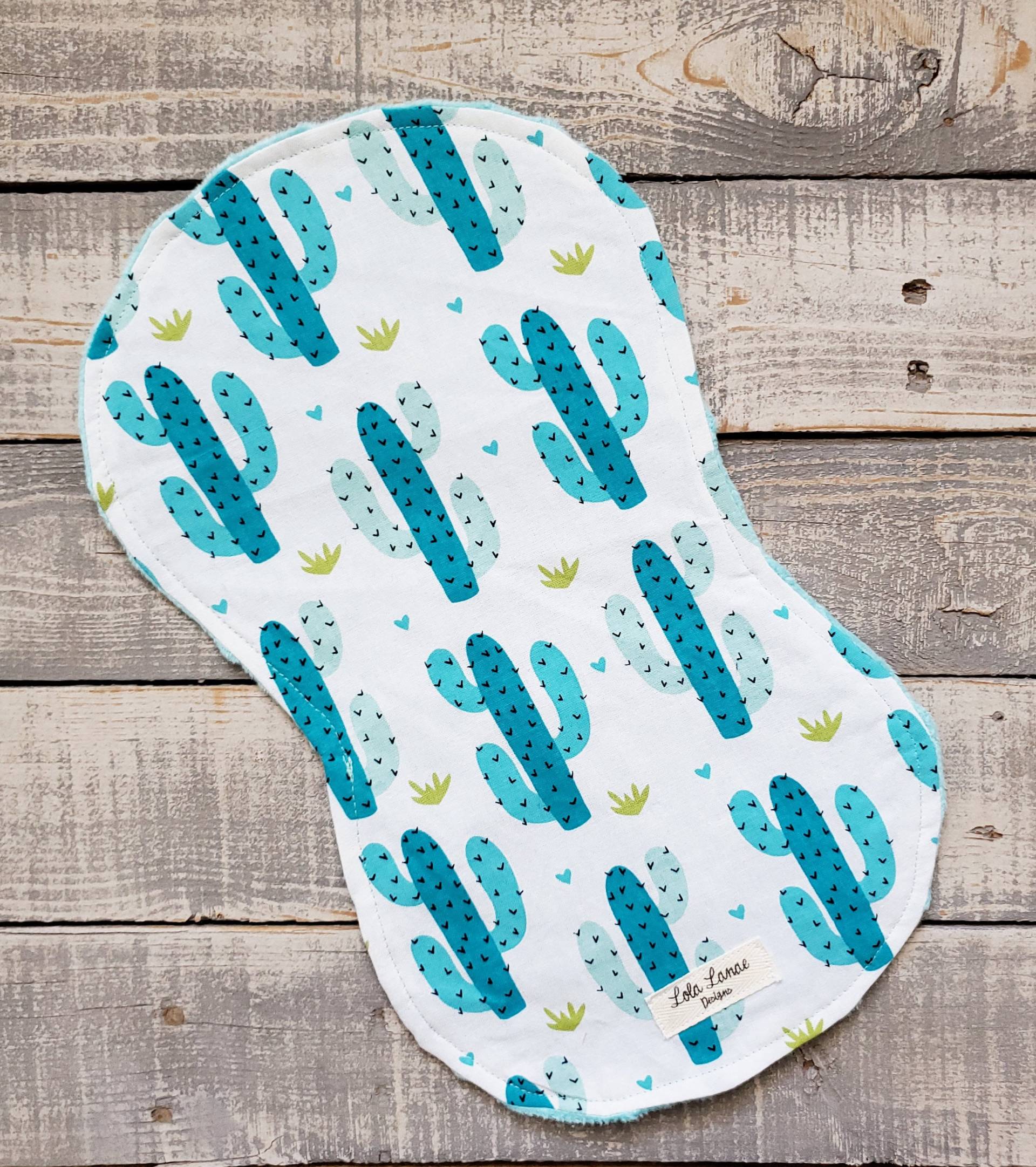 Blau Teal Kaktus Baumwolle Und Minky Baby Burp Tuch Weicher Rag Western Boho Junge Mädchen Shower Geschenk Südwesten Pflanzen von LolaLanaeDesignsCo