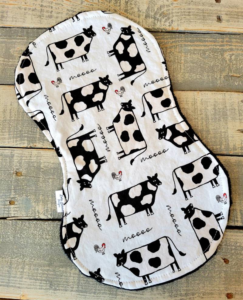 Schwarz Weiß Milchkuh Baumwolle Und Minky Baby Tuch Weicher Burp Rag Tier Western Junge Mädchen Shower Geschenk Südwesten Kalb Bauernhof von LolaLanaeDesignsCo