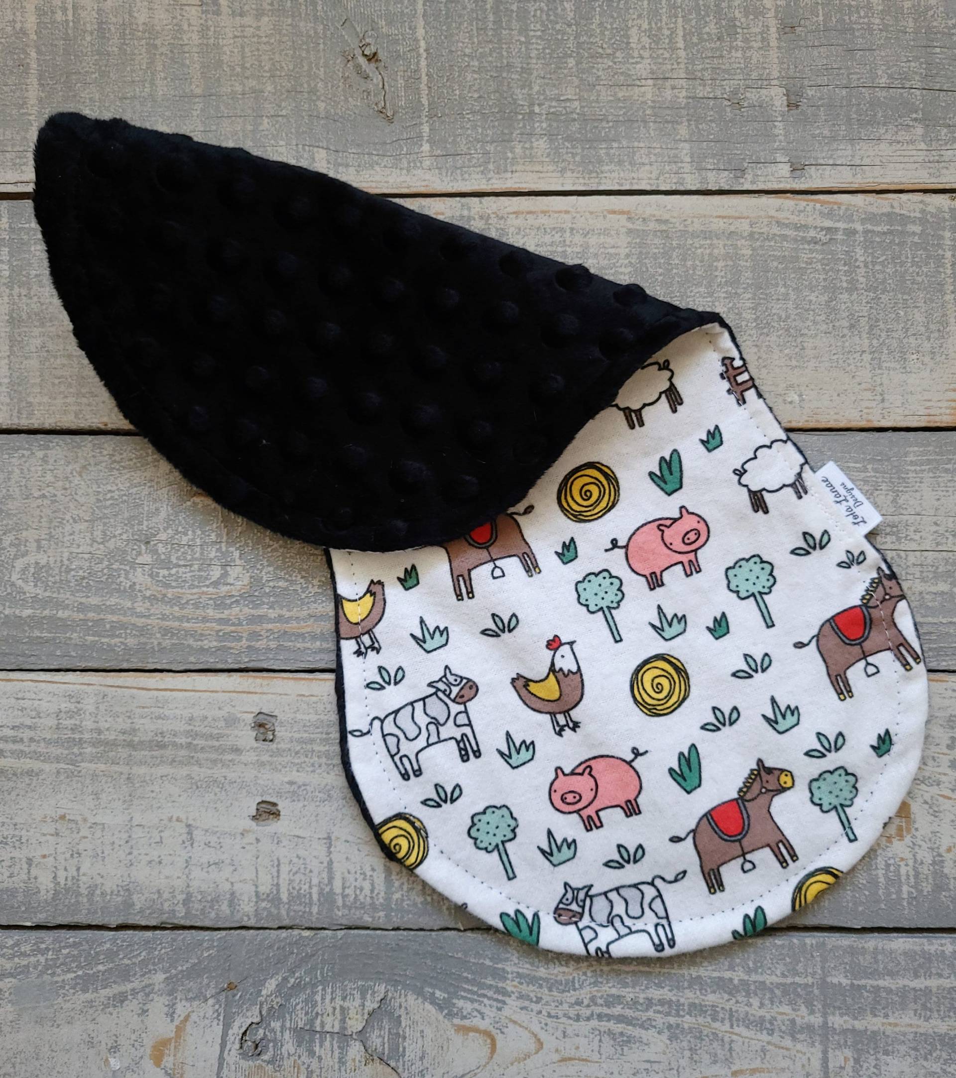 Weiße Bauernhof Tierscheunen Baumwolle Und Minky Baby Tuch Weicher Burp Rag Western Junge Mädchen Shower Geschenk Southwest Kuh Schwein Huhn von LolaLanaeDesignsCo