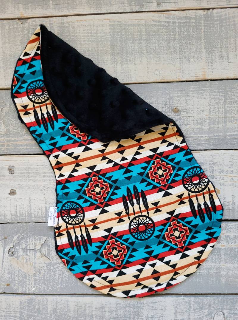 Western Teal Und Rot Traumfänger Azteken Baumwolle Minky Baby Tuch Weicher Burp Rag Southwestern Native Boy Mädchen Shower Geschenk von LolaLanaeDesignsCo