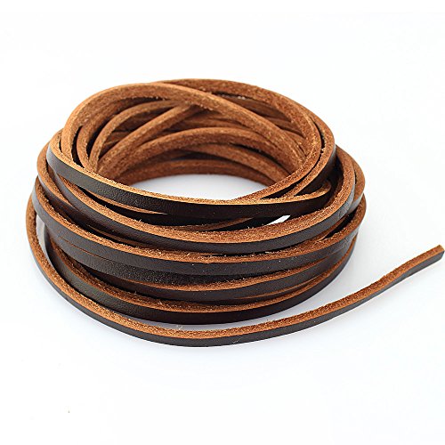 LolliBeads (TM) echtes Lederband , Leder, Flat Dark Brown_4mm_5M, 4 mm 5yard von LolliBeads