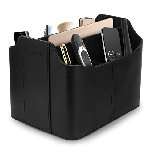 Londo Leder Fernbedienung Organizer und Halter mit Tablet Fach, Fernbedienungshalter - Multifunktion Aufbewahrung von Londo