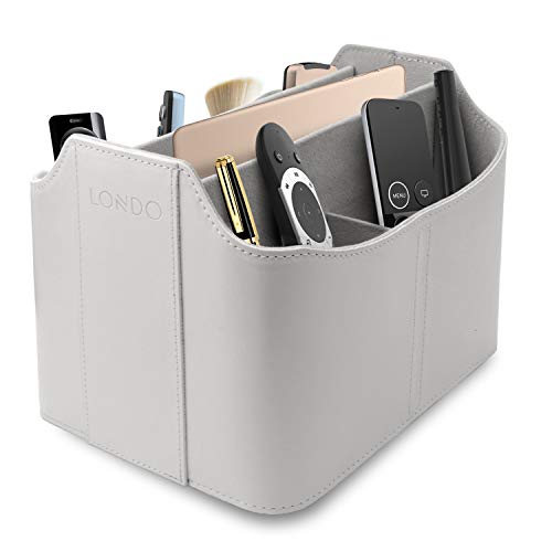 Londo Leder Fernbedienung Organizer und Halter mit Tablet Fach, Fernbedienungshalter - Multifunktion Aufbewahrung von Londo