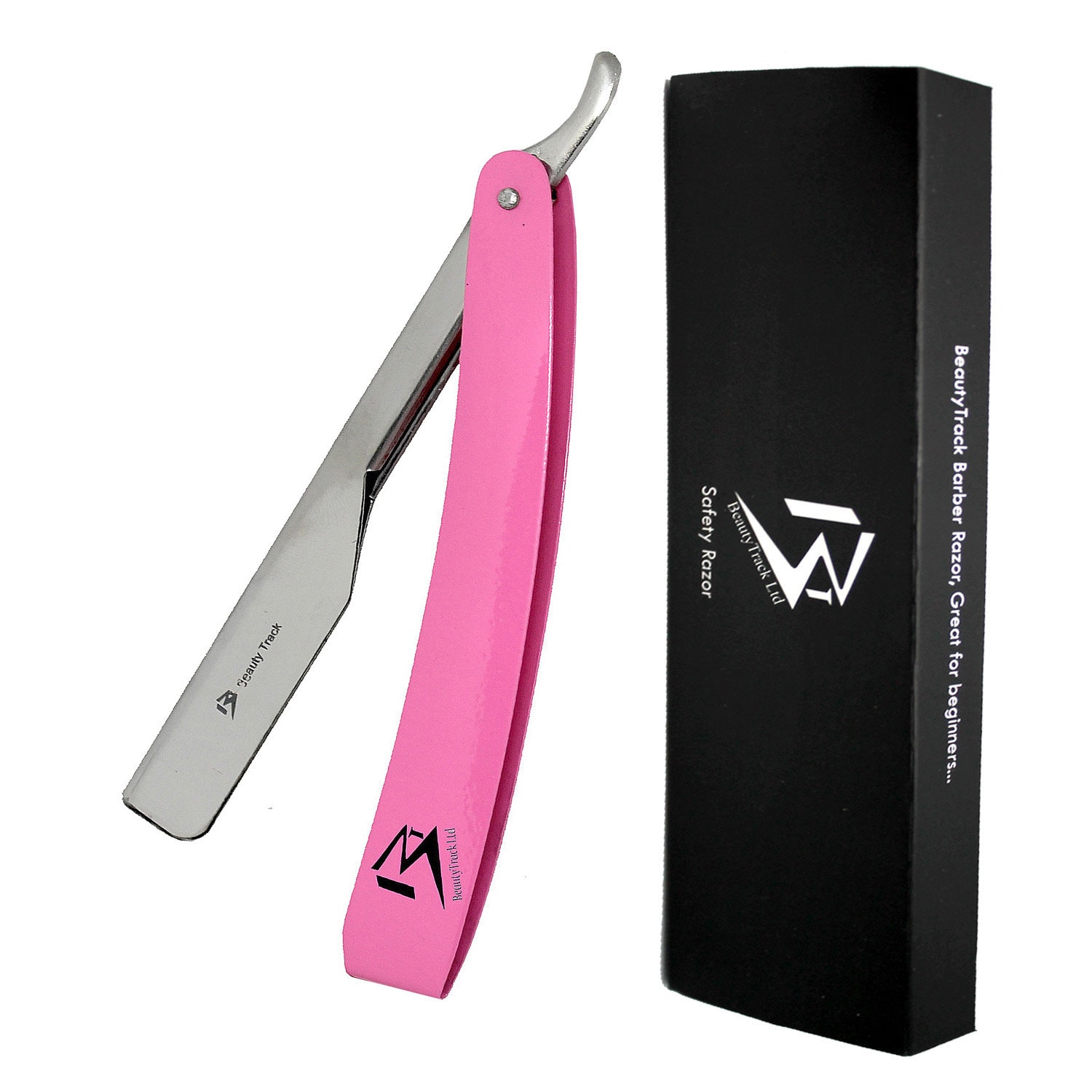 Pink-Steel Barber Salon Straight Cut Throat Rasierrasiermesser Rasoirs Rasoi + 10 Klingen von Londonbeautyshop