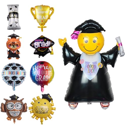 Abschlussballons Abschluss Graduation Bachelor Deko der Klasse 2024 Folienballons aus Metall Abschlussfeier von LongHoneySong