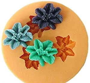 Mini Blumen Fondant Mold Silikon Zucker Harz Backformen Handwerk Formen DIY Kuchen Dekoration (X002) von Longcang Mold