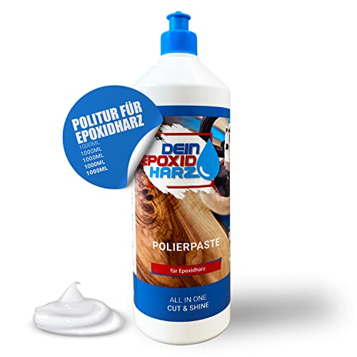 Polierpaste für Epoxidharz | 3in1 Politur in Profi Qualität | Cut & Shine entfernt Mattierungen & Mikro-Kratzer (1000ml) von Longfair