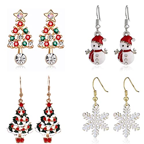 Ohrringe Weihnachten Schmuck für Advendkalender Weihnachten Tropfen Baumeln Ohrring Ohrstecker Weihnachten Ohrringe Ohrringe Weihnachten Hängend Weihnachtsohrringe Damen Weihnachts (C, One Size) von Longra