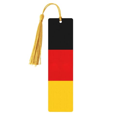 Deutsche Flagge gedruckt Holz Lesezeichen mit bunten Fransen, Holz dünne Hänge Etiketten Quasten Buchfliesen. von Longzehao