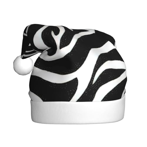 Longzehao Erwachsene Plüsch Dekorative Zebra Druck Druck Druck Weihnachtsmütze Uni Weihnachtsmann Mütze Weihnachtsaccessoires von Longzehao