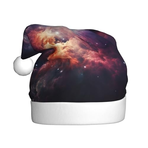 Longzehao Erwachsene Plüsch dekorative Galaxie Wolke Druck Weihnachtshut, Uni Weihnachtsmann Weihnachten Claus Hut für Weihnachten Zubehör von Longzehao