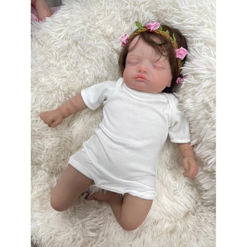 Lonian Reborn Mädchen Puppe- 18 Zoll Realistische Neugeborenen Puppen Weiches Silikon Baby Puppe mit Kleidung und Spielzeug Zubehör (Voller Vinylkörper) von Lonian