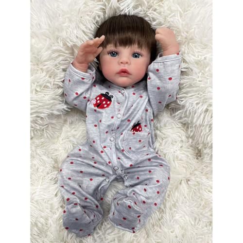 Reborn Puppen 198 Zoll Reborn Niedliche Mädchen Lebensechte Neugeborene Puppen mit Kleidung und Spielzeug Zubehör Real Life Baby Puppen (Blaue Augen,Körper aus Baumwolle) von Lonian