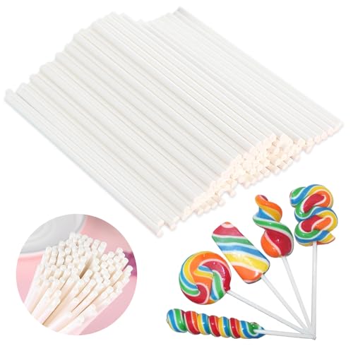 100 STK Cake Pop Stiele,10 cm Stiele für Cake Pops aus Papier,Cake Pops Stiele,Cake Pop Stiel Papier,Lolli Stiele,Cake Pop Sticks,Lollipop Sticks Zur Herstellung von Lutschern (10CM/4IN(100 Stück)) von Lonimia