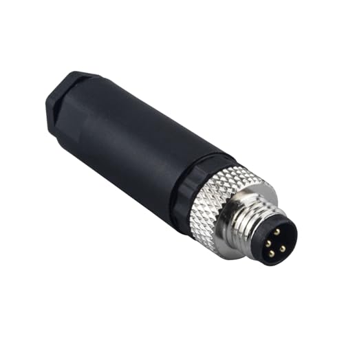 M8 Stecker 4 Pin männlich, Lonlonty 8mm Aviation Panel Connector Rundsteckverbinder Steckeradapter A-code Gewindesicherung Sensor Industrial wasserdicht IP67 Außeneinsatz von Lonlonty