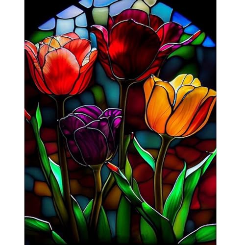 Lonmo Art Diamond Painting Erwachsene-Diamond Painting Blume,5D Diamant Malerei für Geschenk Home Wall Decor (12x16inch) von Lonmo Art